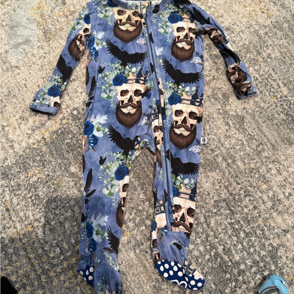 Cozy Critters Kids Footie Pajamas - Blue and Black - Picture 5 of 7